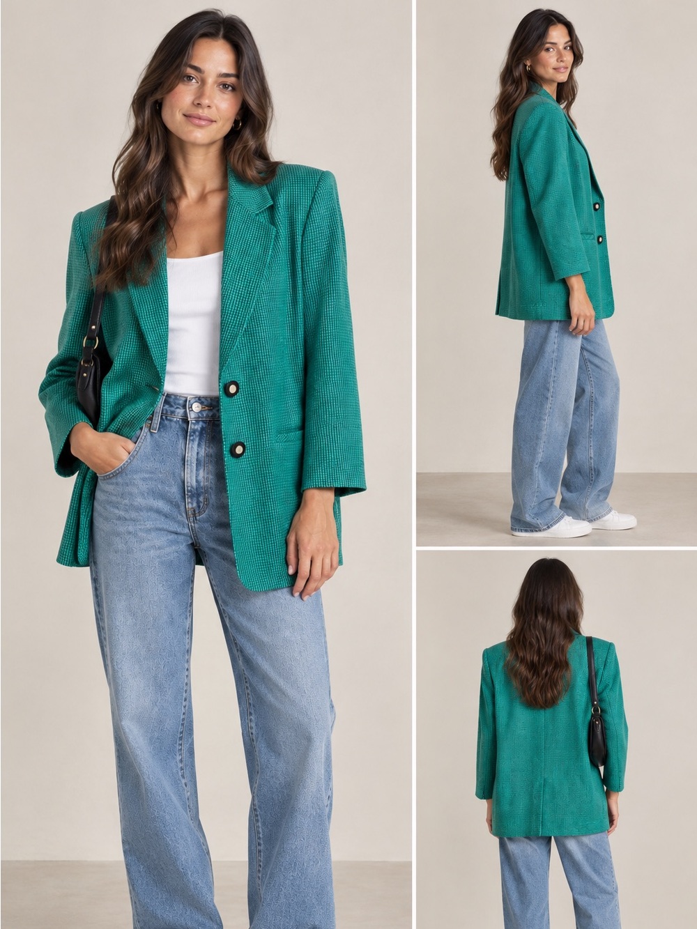 Vintage Heritage House Blazer 80s 90s Emerald Green Jacket Wool Blazer Size 10